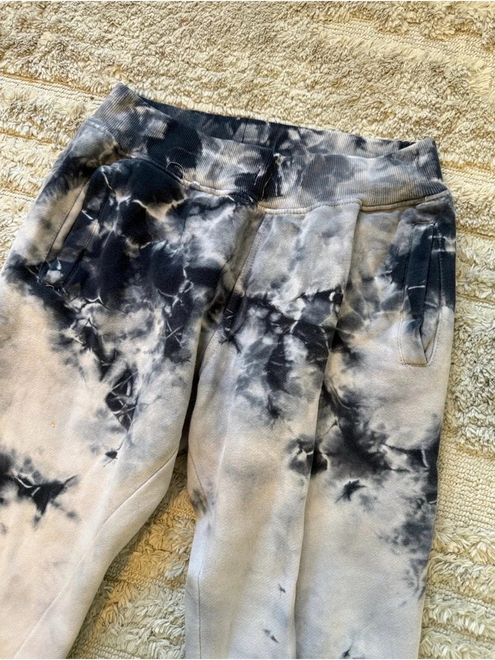Fashion Nova Men’s Small Black Gray Tie Dye Jogger Sweatpants